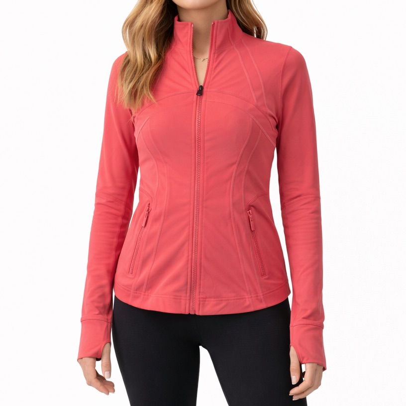 Lululemon Coral Pink Zip Up Athletic Jacket Size 12